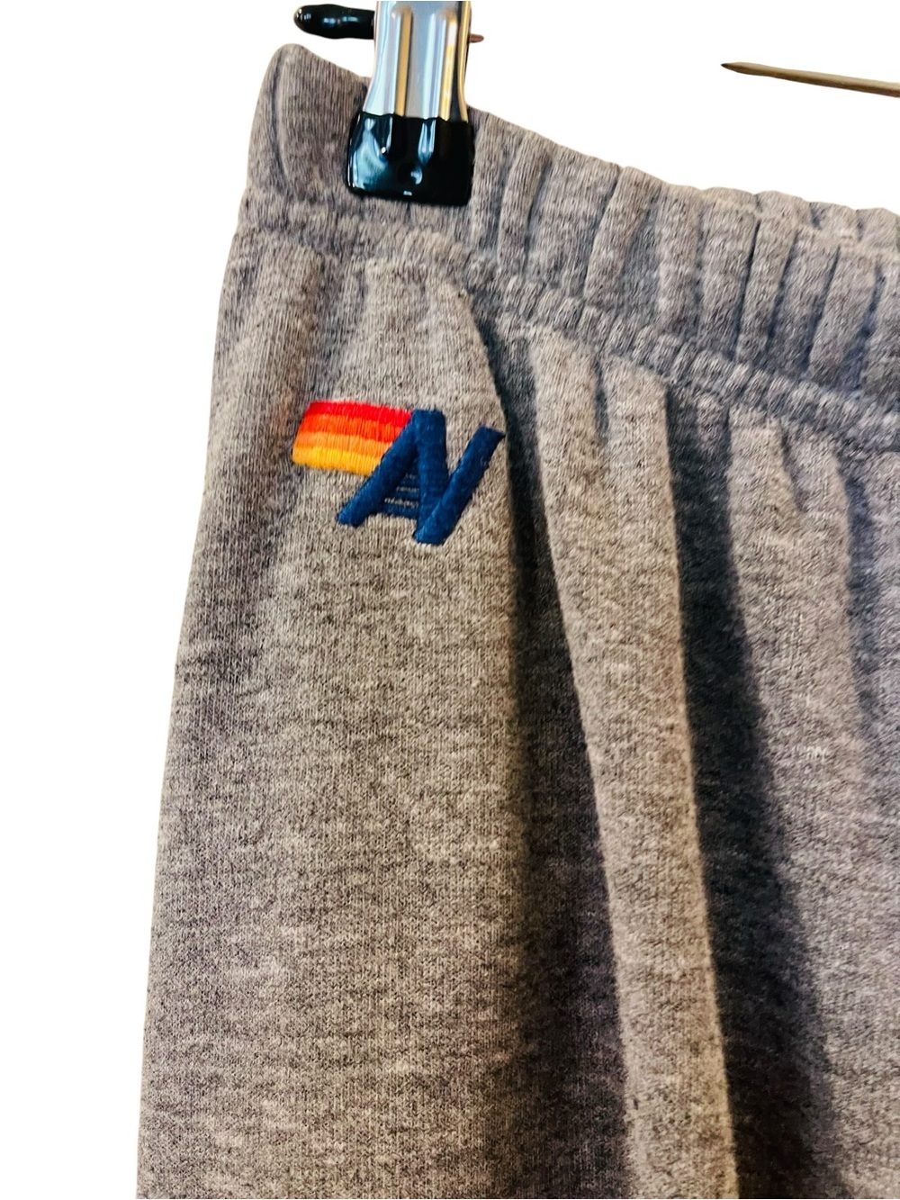 Aviator Nation Women’s 5 Stripe Sweatpants Joggers Heather Grey Rainbow Size: XS - Picture 6 of 6